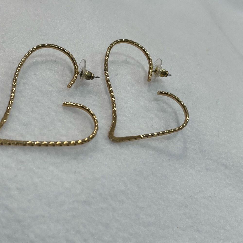 Gold Heart Hoop Earrings